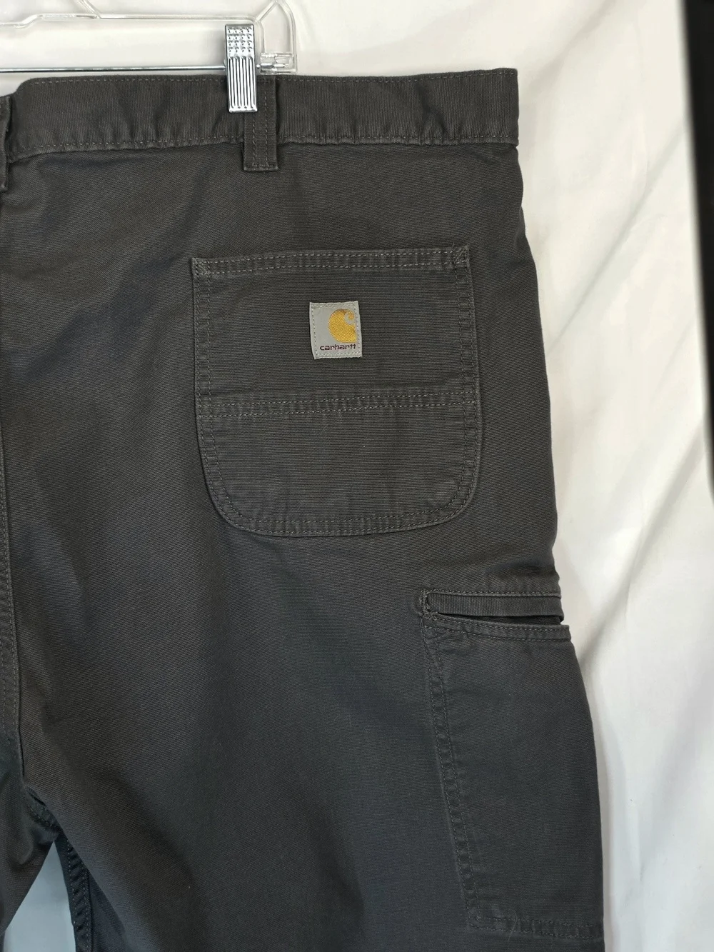 NWT Carhartt Rugged Flex Canvas Work Shorts Mens 46 Grey Relaxed Fit BS2514-M